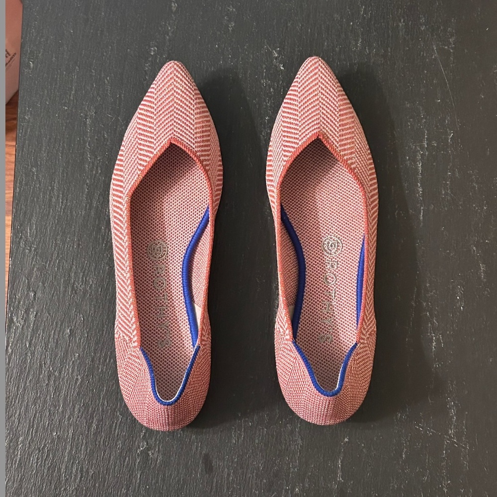 Rothy’s The Point Amber Metallic Herringbone / size 8.5